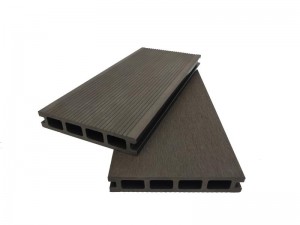 Traditional decking wpc hollow 4 square holes wit flat surface 140x25mm high quality anti-slip for outdoor