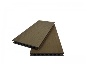 Co-extrusion decking hollow 7 round holes wpc board  145x21mm weather resistant for outdoor