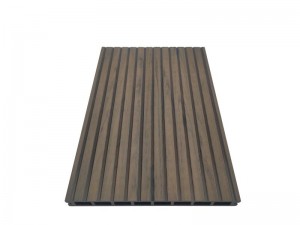 Decking tradizionale in wpc cavo 8 fori quadrati scanalature 250x25mm superficie pavimentazione Bicolore marrone scuro di alta qualità per esterno