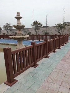 Wpc Pergola & Railing Hollow Balcony Square Column Wood Plastic Composite Post  Waterproof WPC handrail Garden Post