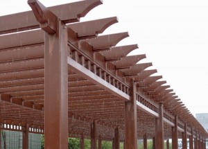 Wpc Pergola & Railing Hollow Balcony Square Column Wood Plastic Composite Post  Waterproof WPC handrail Garden Post