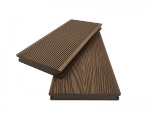 Embossed decking solid wood grain surface 150x25mm do not deform multicolor firm flooring