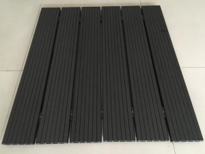 Traditional decking wpc hollow 4 square holes 144x21mm Duo light grey easy to install factory price